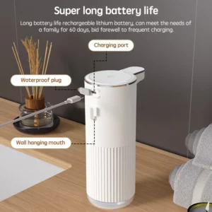 HQ Automatic Soap Dispenser bathroom accessories Automatic Liquid soap dispenser 360ML TYPE-C White 4 Level Foam Soap Dispenser - Image 2