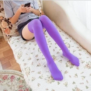 Sexy Black White Soild Color Long Socks Women Over Knee Thigh High Over The Knee Stockings Lolita Ladies Girls Warm Knee Socks - Image 5
