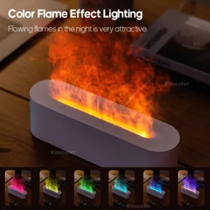 KINSCOTER Essential Oil Aroma Diffuser Flame Air Humidifier Ultrasonic Cool Mist Difusor with RGB Realistic Fire Night Light - Image 3