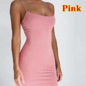 Summer Spaghetti Strap Mini Dress 2024 Women Sexy Bodycon Club Party Dresses Short Female Camisole Solid Black Sheath Sundress - Image 6