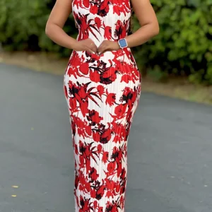 Women's Tie Dye Print Pleated Dress,Summer Spaghetti Strap Bodycon Dress,Vestidos Casual Slimming,Women's clothing - Image 6