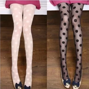 Polka Dot Print Stocking Women Sexy Tights Fishnet Mesh Seamless Pantyhose Nylon Black White Nightclub Female Ladies Silk Tights - Image 6