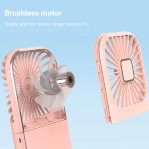 Mini Portable Outdoor Hand Fan Hanging Neck Fan USB Charging 3000mAh Battery Powered 180° Folding Wireless Table Air Cooling Fan - Image 4
