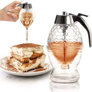Honey Pot Honey Jar Storage Container Clear Acrylic Honey Dispenser Syrup Jar Storage Bottle Holder Kitchen Portable Storage Pot - Image 1
