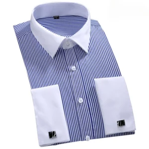 M~6XL Men's French Cuff Dress Shirt 2024New White Long Sleeve Formal Business Buttons Male Shirts Regular Fit Cufflinks Shirt - Image 5