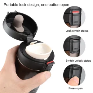 380ML Thermal Mug Double Wall 304 Stainless Steel Coffee Cup Vacuum Flask Thermos Water Bottle Tea Coffee Leak-proof Thermos Mug - Image 3