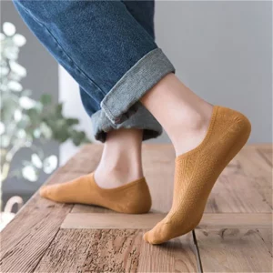 10 Pieces=5 Pairs Twists Cotton Tube Socks for Men Short Boat Socks Invisible Summer Thin Versatile Anti Odor Calcetines - Image 2