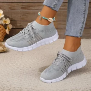 Summer Mesh Casual Shoes Breathable Slip on Lightweight Sports Sneakers Women Lace Up Fashion Comfortable Walking Shoes - Image 3