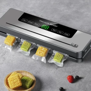 Electric Vacuum Sealer Built-in Cutter Kitchen Food Storage Seal Touch Button Dry/Wet Food Sealing Packaging Strips 10 Bags - Image 5