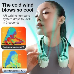 Xiaomi Portable Neck Mounted Fan 8000mAh USB Charging Adjustable Bladeless Turbine Neckband Fan Without Blades Suitable Outdoor - Image 2