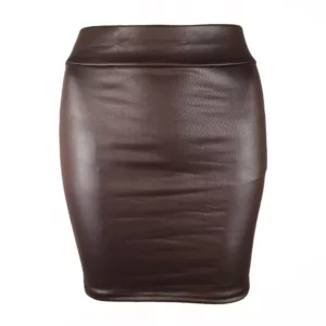 Women Mini/Long Skirt Solid Color High Waist Slim Fit Skinny Matte Faux Leather Cozy Commuter Bodycon Skirt Streetwear - Image 4