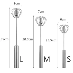 Semi Automatic Mixer Whisk Egg Beater Stainless Steel Manual Hand Mixer Self-Turning Cream Utensils Kitchen Mixer Egg Tools - Image 6