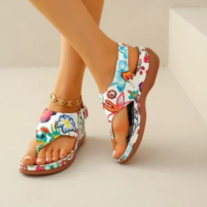 Women Sandals Orthopedic Wedge Heels Sandals 2023 Summer New Fashion Buckle Shoes for Women Beach Flip Flops Zapatos De Mujer - Image 3