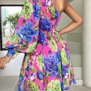 New Boho Print Women Dress Spring Fashion Sexy Off Shoulder Office Elegnat Casual Dresses Female Sweet Party Dress Robe Femme - Image 5