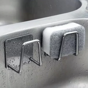 1PC Kitchen Stainless Steel Sink Sponges Holder Self Adhesive Drain Drying Rack Kitchen Wall Hooks Accessories Storage Organizer - Image 3