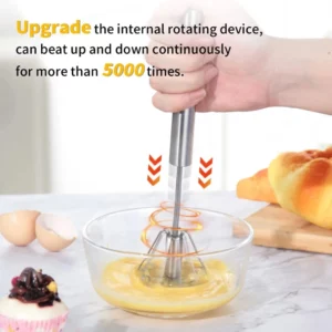 Semi Automatic Mixer Whisk Egg Beater Stainless Steel Manual Hand Mixer Self-Turning Cream Utensils Kitchen Mixer Egg Tools - Image 2