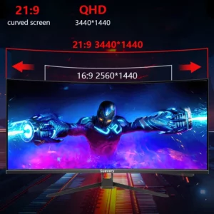 2025 Suevery Monitor 34'' 144Hz Bandfish Screen Curved 1500R Gaming Bezel-less Slim 400HDR Nits 100% SRGB Wide Color Gamut FAsT - Image 4