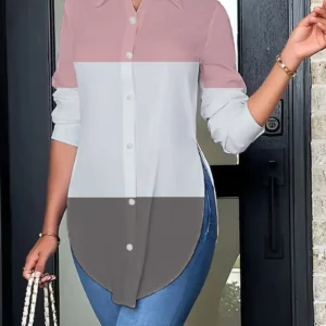 Fashion Long Sleeve Women Shirt White Buttons Tops And Blouses 2024 Spring Casual Office long Top Femme Blouse Print Shirt - Image 3
