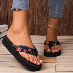 Summer Retro Flip Flops Women Outside Flat Beach Shoes Sandals Shoes for Ladies Slippers Slide Indoor House Pantuflas Mujer - Image 1