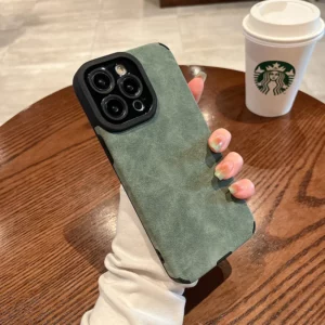 Fashion Matte Leather Silicone Case For iPhone 14 Plus 12 13 Mini 11 16 15 Pro Max 7 8 XR X XS Lens Protection Shockproof Cover - Image 5