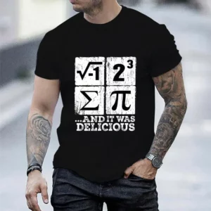 Men T-shirts Summer I Ate Some Pi Design Tshirt Funny I Ate Some Pie Math Nerd Humor Classic Retro Short Sleeve Top Tee Clothing - Image 1