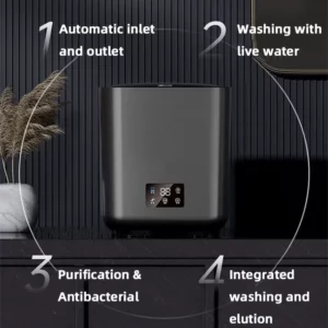 8L Mini Fully Automatic Washing Machine,Portable Electric Home Underwear Elution Washer,4 Speed Cleaning,Health Sterilization - Image 2