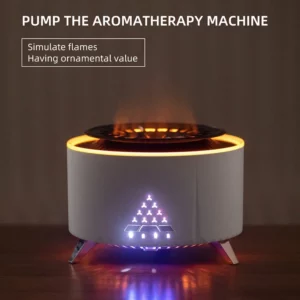 Flame Volcano Air Humidifier Bluetooth Wood Lava Aroma Humidifier Essential Oil Diffuser Bedroom White Noise Hypnosis - Image 3