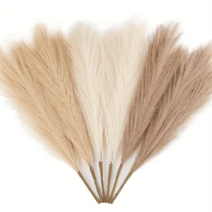 6PCS Artificial Pampas Grass Decor Flowers Fake Plant Reed for DIY Floral Table Arrange Flower Wedding Home Christmas Decoration - Image 1