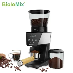 BioloMix Automatic Burr Mill Electric Coffee Grinder with 30 Gears for Espresso American Coffee Pour Over Visual Bean Storage - Image 1