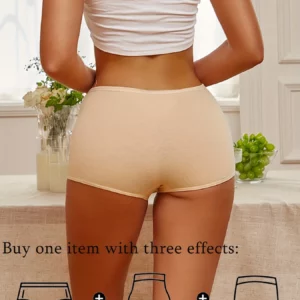 Women Seamless Mide Rise Panties Cotton Underwear Women's Boxer Pants Fashion Seamless Safty Pants Female Breathable Lingerie - Image 3