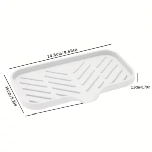 Sink Silicone Tray With Drain Soap Sponge Storage Holder Countertop Sink Scrubber Brush Soap Storage Rack Kitchen Organizer - Image 4