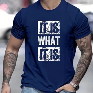 2024 New Summer Men's T Shirt Creative Letter Printed Short Sleeve T-shirts Breathable O-Neck Fitness Menwear Men's Top Clothing - Image 1