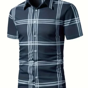 Men's Shirt Plaid Lapel Short Sleeve Shirt Multicolour Outdoor Street Short Sleeve Printed Clothing Fashion Designer Leisurewear - Image 6