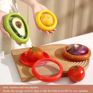 Fruit Vegetable Airtight Fresh Storage Box Lemon Tomato Avocado Preservation Seal Cover Transparent Reusable Kitchen Tools - Image 3