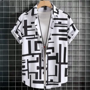 Simple Men's Shirts 3d Patchwork Printing High-Quality Men's Clothing Short Sleeve Beach Party Hawaiian Shirts - Image 5