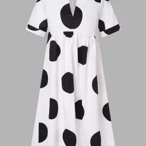 VONDA Plus Size 5XL Women Dress 2024 Summer Bohemian Polka Dot Maxi Long Dress V Neck Party Sundress Vestido Beach Robe Elegant - Image 4