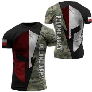 Polish Flag Camouflage Print 3D T-shirt Round Neck Men's Short Sleeve Soldiers Army Quick Dry Loose Comfortable New Sports Top - Image 3