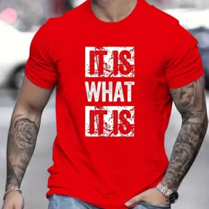 2024 New Summer Men's T Shirt Creative Letter Printed Short Sleeve T-shirts Breathable O-Neck Fitness Menwear Men's Top Clothing - Image 3