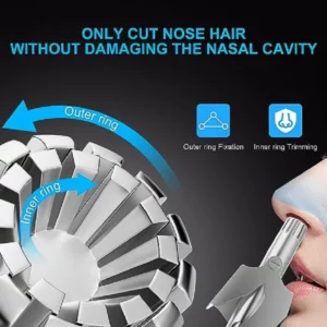 Nose Hair Trimmer for Men Stainless Steel Manual Shaver Suitable For Nose Hair Razor Washable Portable Nose Hair Trimmer 1set - Image 2
