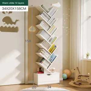 New Living Room Furniture Household Bookshelf To Ground Originality Tree Shape Multi Storey Small Footprint Portability - Image 6