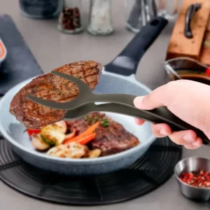 2 in 1 Nylon Grip Flip Tongs Egg Spatula Tongs Steak Spatula Tongs Clamp Pancake Fried Turners Kitchen Accessories Kitchen Items - Image 5