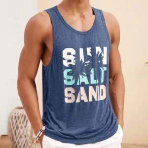 2024 Summer Daily Casual Men's Tank Top Outdoor Sport Men's Sleeveless T-shirt Comfortable And Breathable Men's Beach Tank Top - Image 6