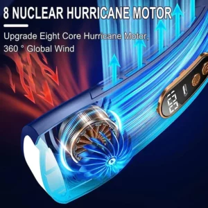 2025 New Portable Neck Fan USB Handheld Mute LED Digital Display Leafless Mini Electric Fan Colorful Atmosphere Lights 5th Gear - Image 2