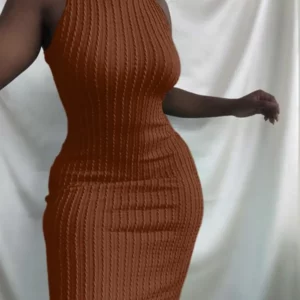 New Summer Women Dress Fashion Casual Knitted Sleeveless O Neck Black Dress Female Package Hips Elegant Beach Party Dresses - Image 5