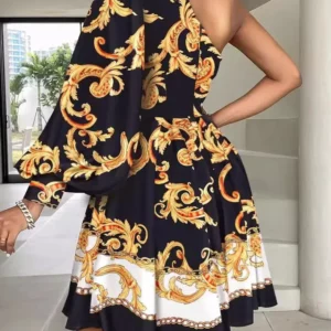 New Boho Print Women Dress Spring Fashion Sexy Off Shoulder Office Elegnat Casual Dresses Female Sweet Party Dress Robe Femme - Image 4