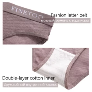 4PCS/Set Women Cotton Panties High Elastic Letter Waist Briefs Female Underwear Cotton Intimates Lingerie Girls Low Rise Panties - Image 5