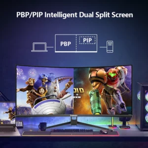2025 Suevery Monitor 34'' 144Hz Bandfish Screen Curved 1500R Gaming Bezel-less Slim 400HDR Nits 100% SRGB Wide Color Gamut FAsT - Image 5