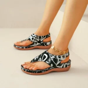 Women Sandals Orthopedic Wedge Heels Sandals 2023 Summer New Fashion Buckle Shoes for Women Beach Flip Flops Zapatos De Mujer - Image 4