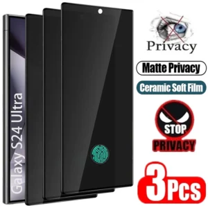 3Pcs Matte Ceramic Privacy Screen Protector for Samsung Galaxy S21 S20 S22 S23 S24 Ultra Note 20 10 S8 S9 S10 Plus Anti Spy Film - Image 1