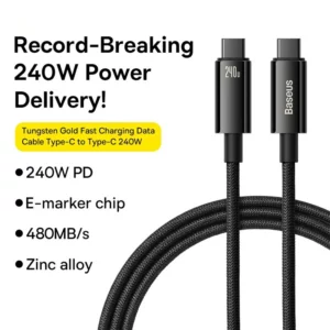 Baseus 240W USB C Cable for iPhone 16 15 Plus Pro Max Supercharge for Macbook Fast Charger Type C Cable for xiaomi Samsung - Image 5